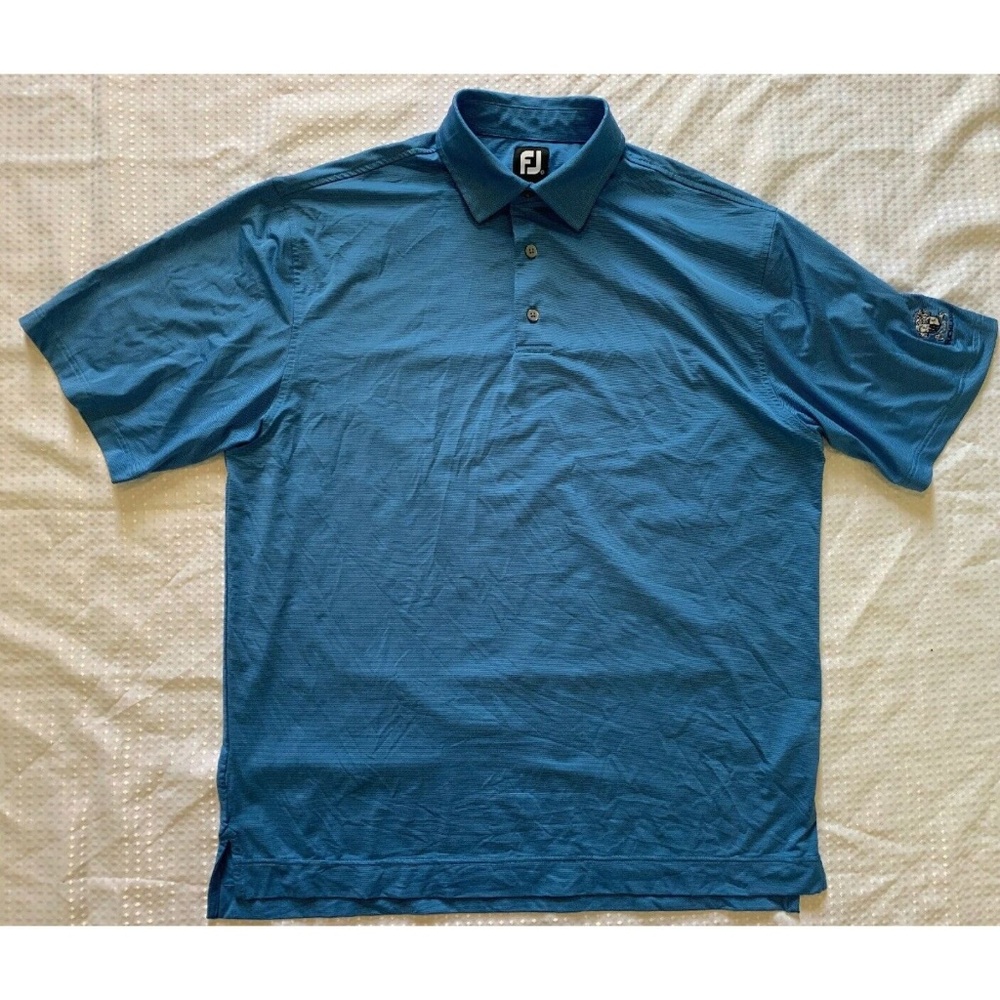 Footjoy Mens Golf Polo Shirts Large Blue Striped